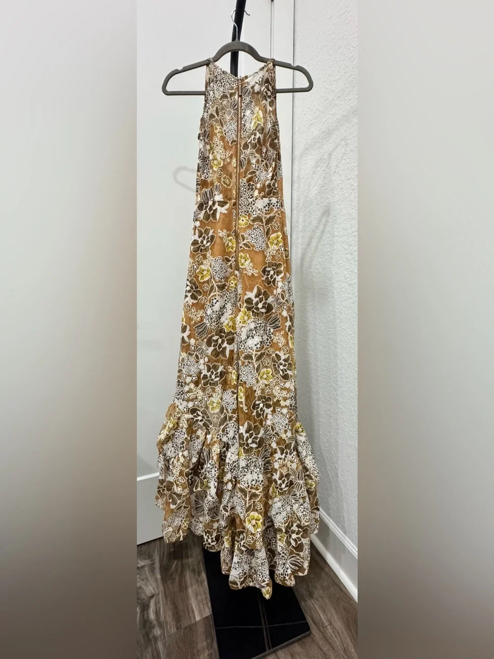 Bronx & Banco Floral Lace Asymmetrical Ruffle Maxi Dress XS - Picture 13 of 13